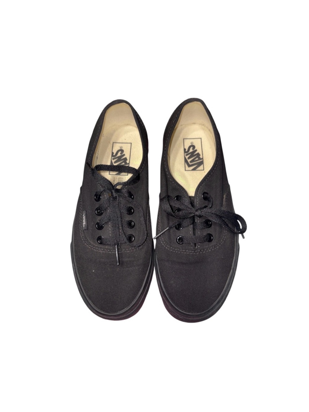 Vans Black Monochrome Canvas Low Top Skater Shoes Classic Goth Women Size 7.5